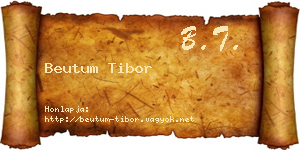 Beutum Tibor névjegykártya